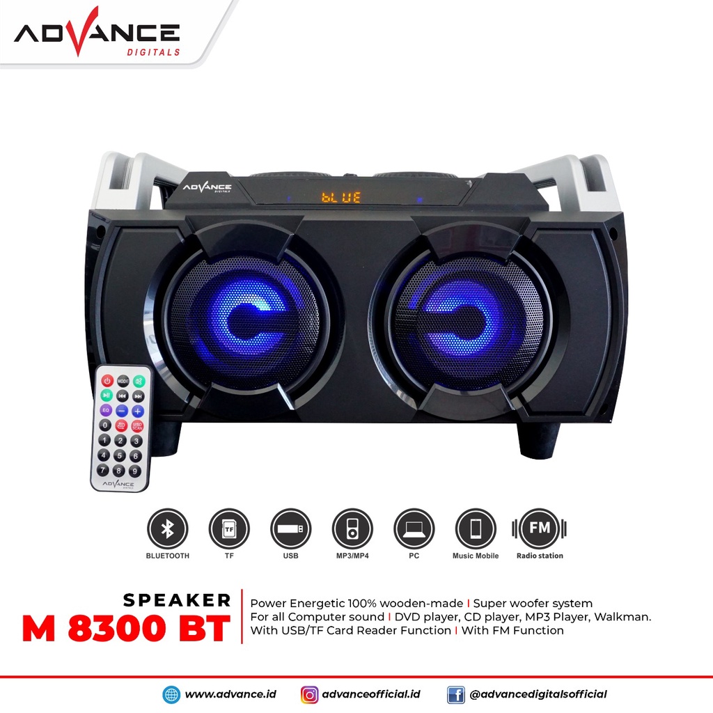 Speaker Bluetooth Advance M8300BT Hi Fi Speaker Karaoke