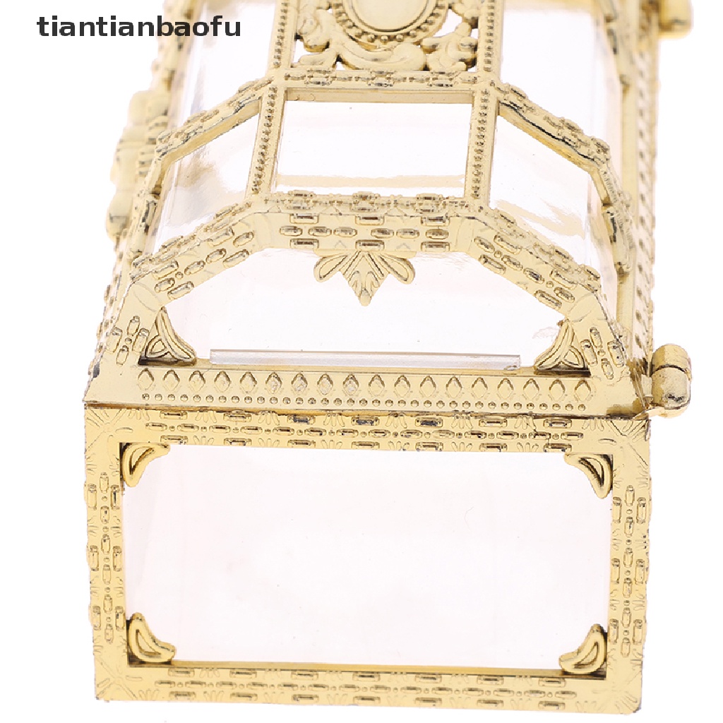 [tiantianbaofu] 1PC Portable Candy Hollow Gold Silver Treasure Chest Case Organizer Storage Box Boutique