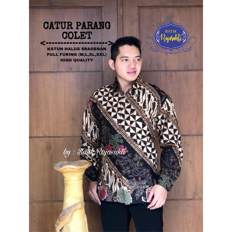 BATIK PRIA PRG CATUR COLET LAPIS FURING KATUN HALUS SRAGENAN SIZE M-XXL HIGH QUALITY