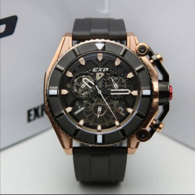 Expedition EXP 3009 rosegold black rubber original garansi resmi 1 tahun