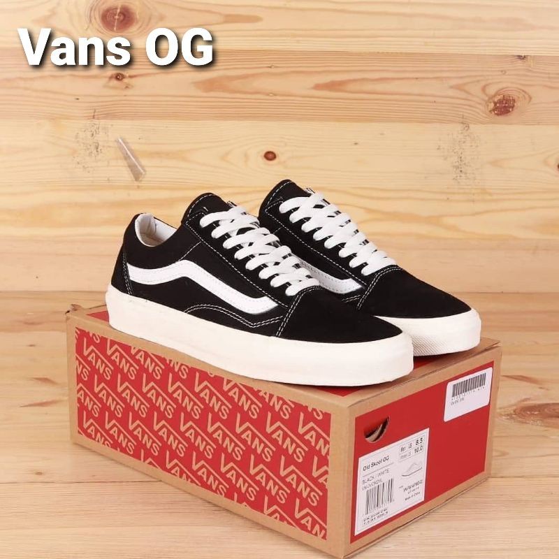 Sepatu VANS OLDSKOOL OG Black White Waffle High Quality-Og