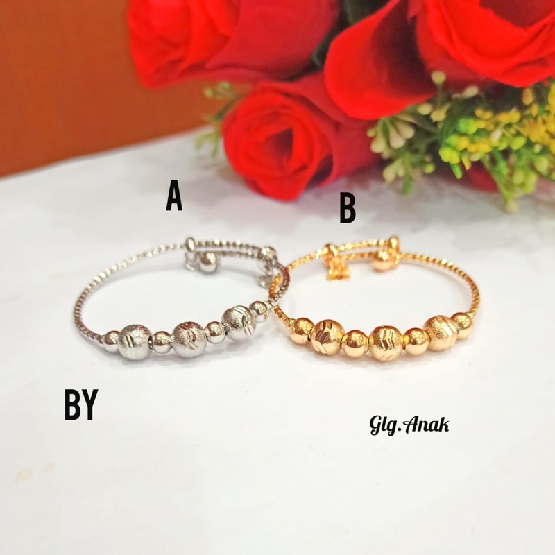 Gelang TITANIUM Kolong Anak Free Cincin Cat Berbagai motif Karakter Perhiasan Anak Gold,Silver limitededition