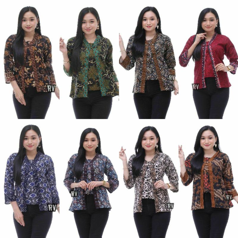 Batik Wanita Asj Sa Hrb026 Kenongo Kemeja Tosca Pendek