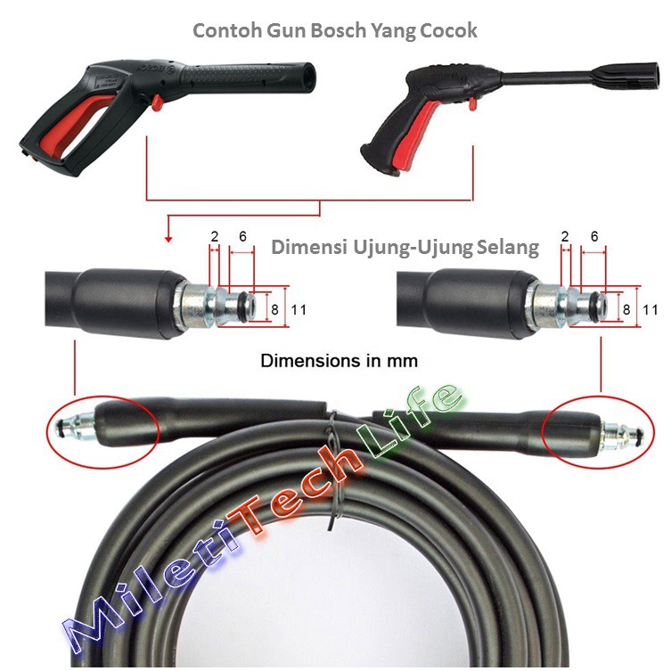Selang Jet Cleaner Hose BS15B Panjang 15meter For Bosch Aquatak AQT 100 110 125 33-10