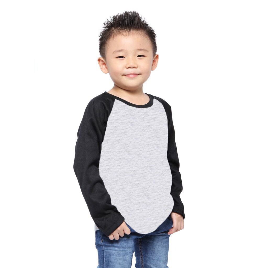 NEW official - kaos raglan anak panjang | baju raglan anak | raglan kids | kaos polos anak