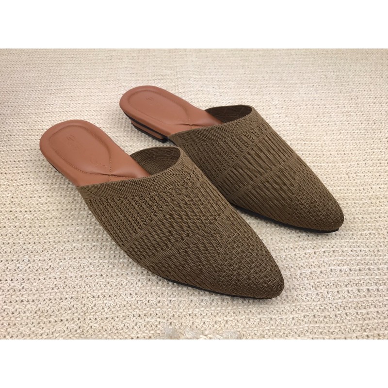 GRAVICI - Sepatu Slip On Mules Wanita Bahan Rajut Import JA 69