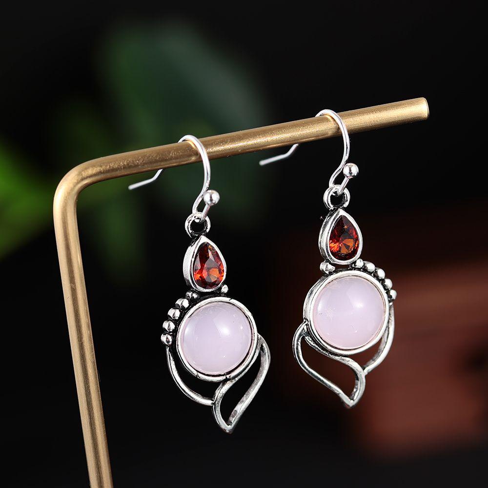 Preva 1pasang Moonstone Earrings Charm Hadiah Kait Menjuntai Pertunangan Pernikahan Turquoise