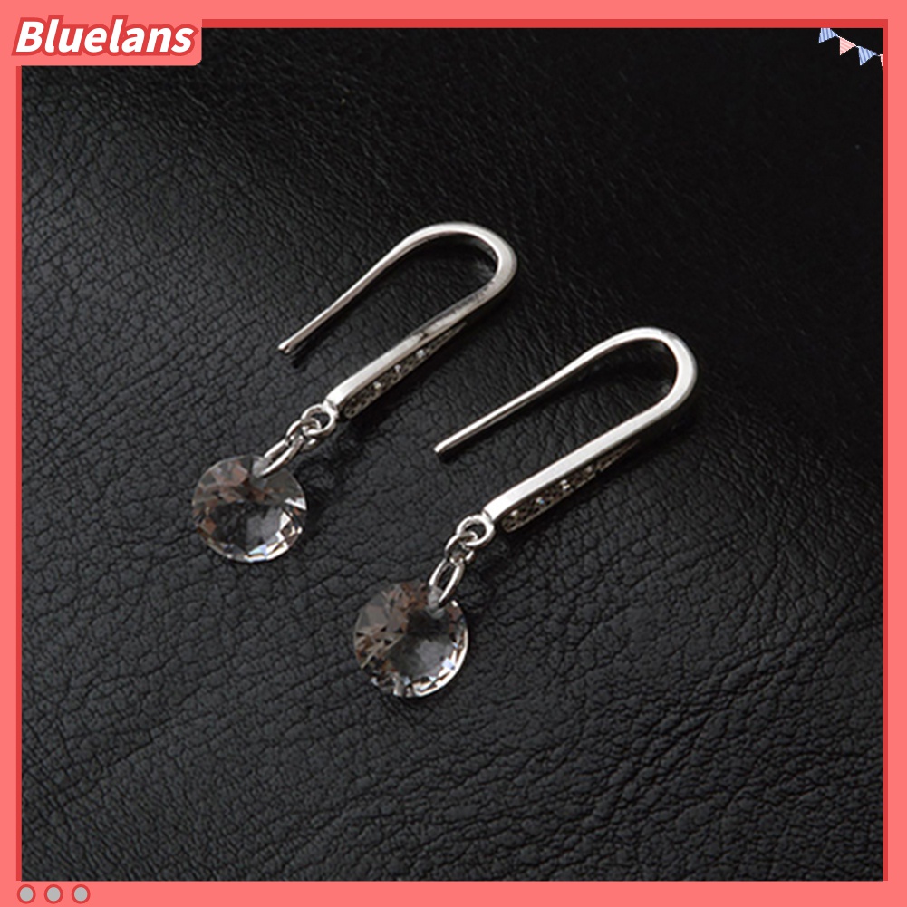 Anting Juntai 925 Sterling Silver Aksen Berlian Imitasi Untuk Wanita