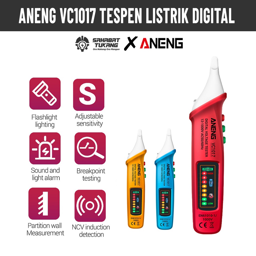 ANENG VC1017 Tespen Listrik Digital Multimeter Pen AC Voltage Meter 12-1000V NCV Automatic Voltmeter