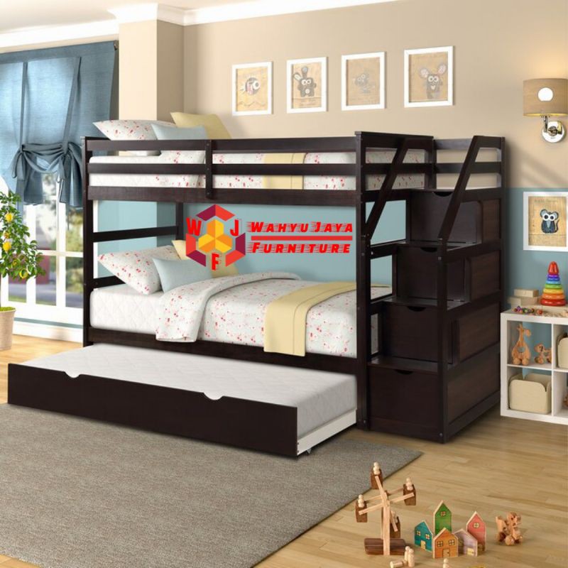 Ranjang Tingkat Kayu Jati