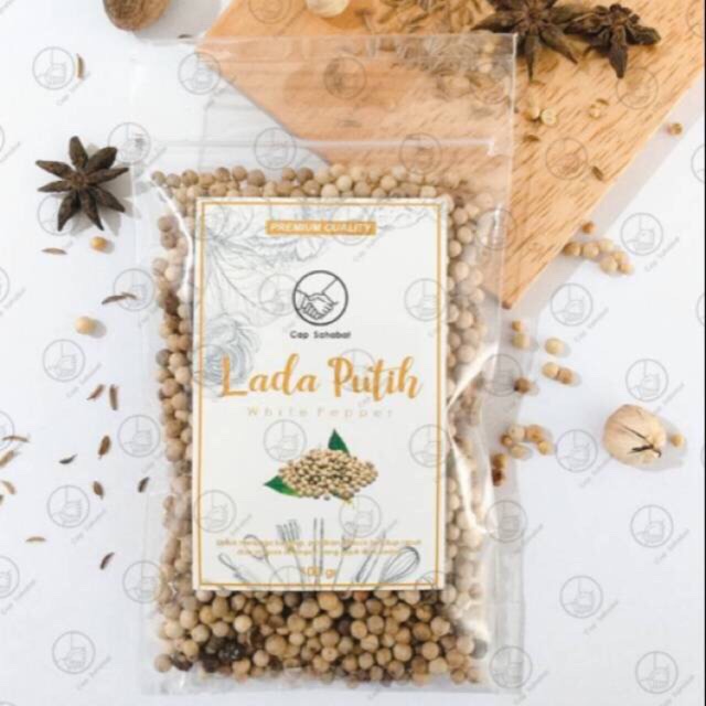 

Biji Lada Putih Utuh Whole White Pepper Rempah JSR PREMIUM 100 gr