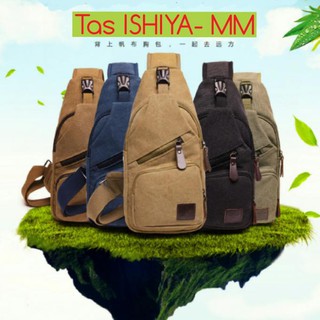 GROSIR - TAS SELEMPANG PRIA KANVAS ISHIYA-MM