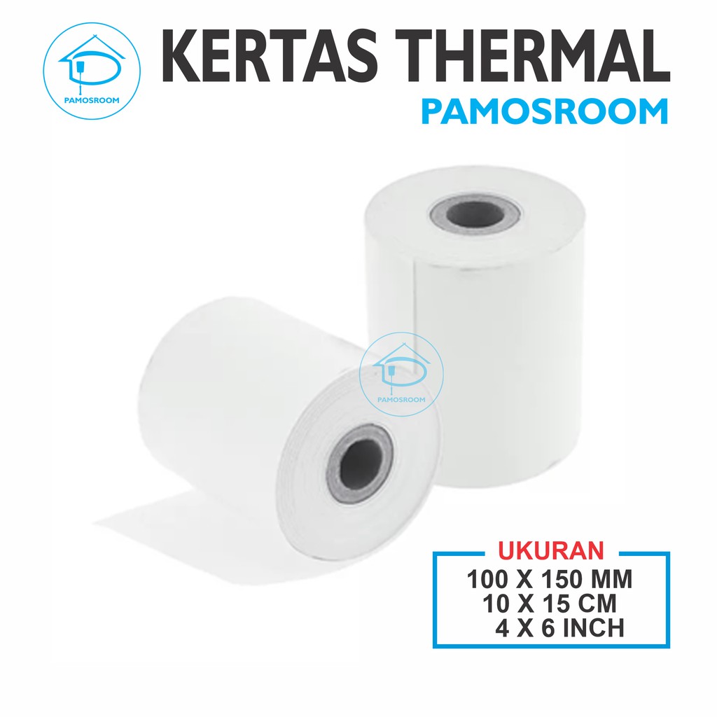 

Kertas Thermal / Label Stiker Thermal Label Barcode Thermal Paper 100x150 mm 250 pcs/Roll 10x15cm