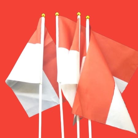 1 PCS BENDERA PLASTIK KECIL 30 CM /BENDERA DEKOR