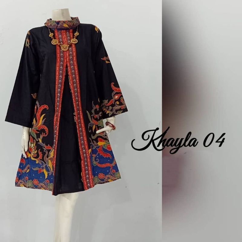 ATASAN WANITA TUNIK BATIK CANTIK KEKINIAN TERBARU PAKAIAN WANITA TUNIK BATIK HITAM MANIS