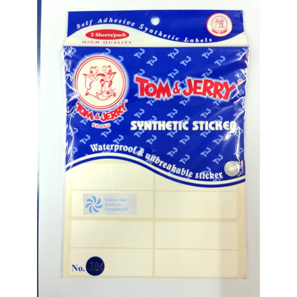 

Tom Jerry Waterproof 104 Anti Air Synthetic Sticker Stiker