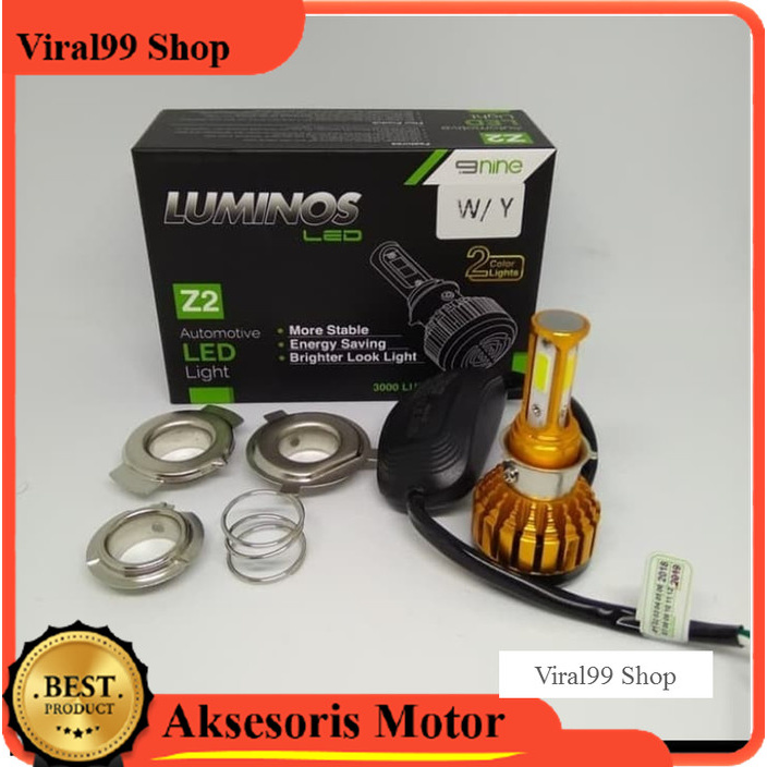 Lampu Led Motor 3 sisi Luminos Z2 putih Kuning 2 warna