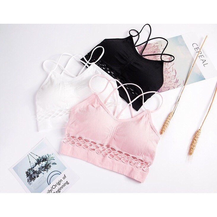 INDOMINI Sport Bra Tanpa Kawat Wanita Bh Polos Sport Fashion Korea Pakaian Dalam Import Murah B011