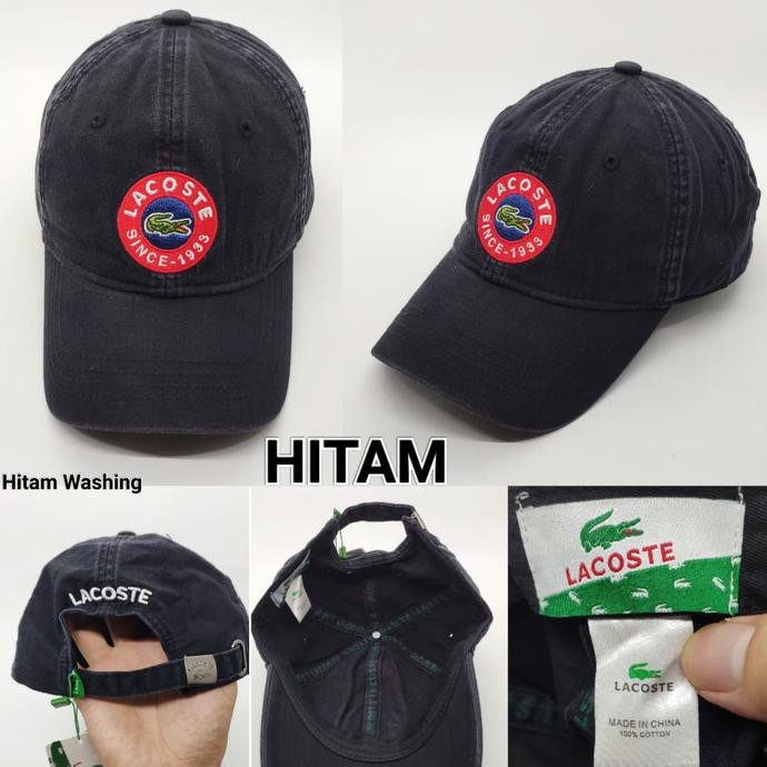 Topi Baseball Import Logo Buaya - Hitam