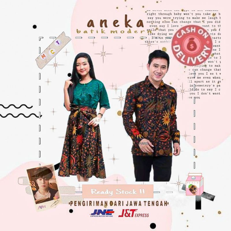 COUPLE MINI DRESS BATIK BROKAT BRUKAT KATUN PRIMISIMA BATIK SARIMBIT HIJAU BOTOL