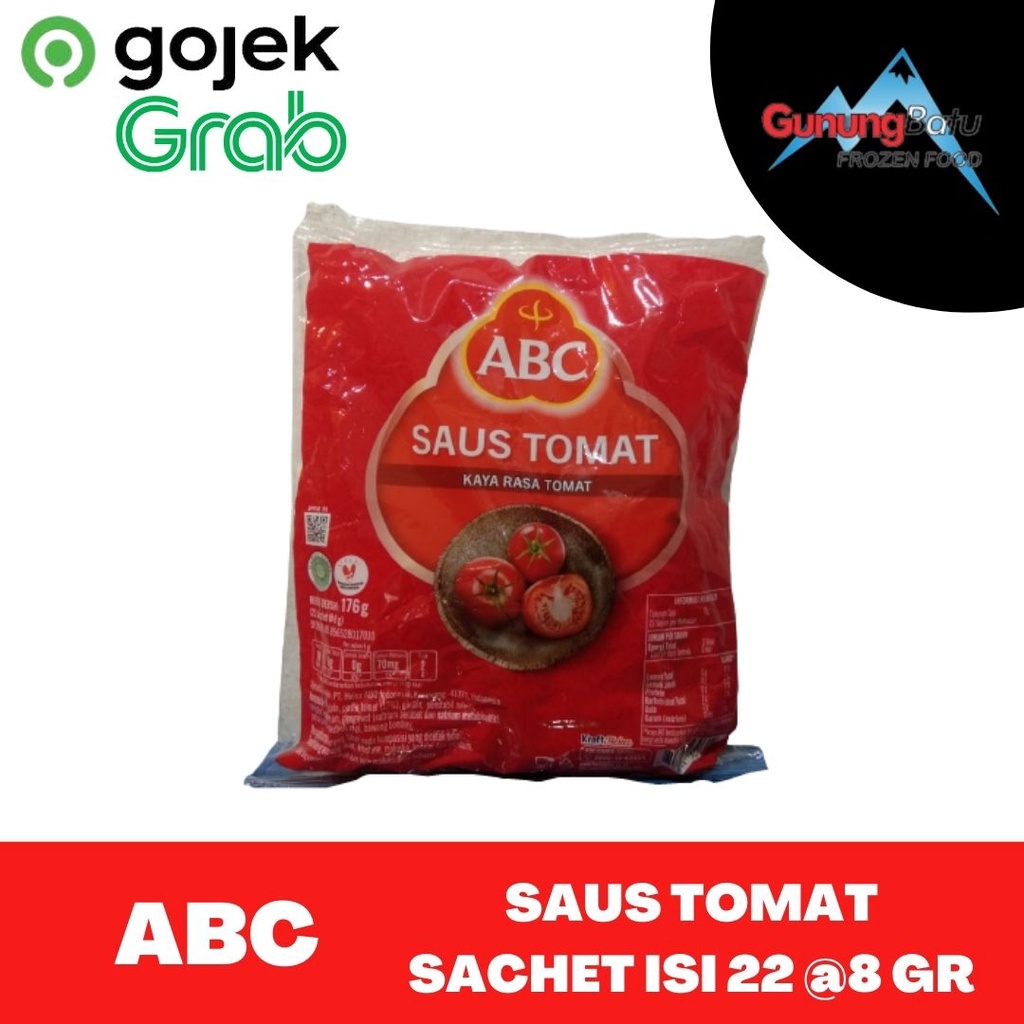 

ABC SAUS TOMAT SACHET 8 GR ISI 22 PCS