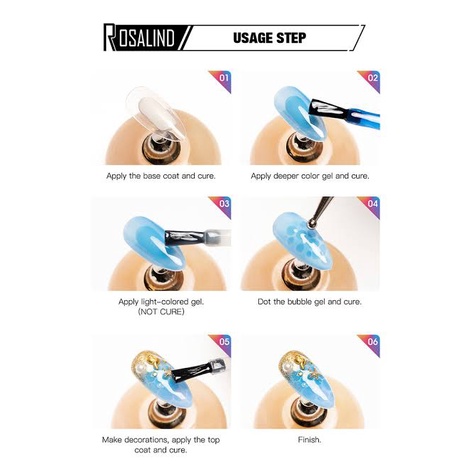 Rosalind Bubble Series /  Rosalind UV Gel Polish Bubble / Kutek Gel / UV Gel Polish