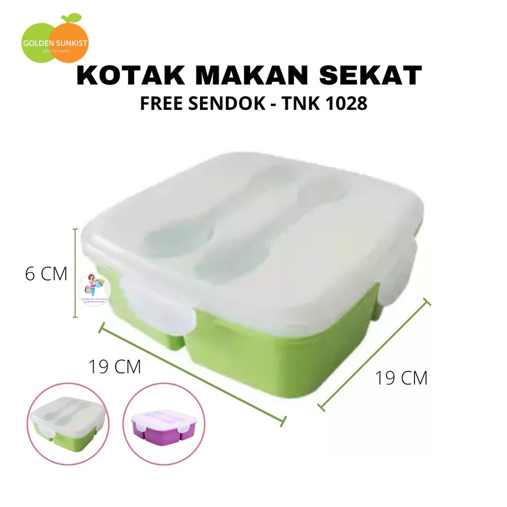 [DEASHOP] [FOOD STORAGE] TEMPAT MAKAN LUNCH BOX GOLDEN SUNKIST + SENDOK GARPU