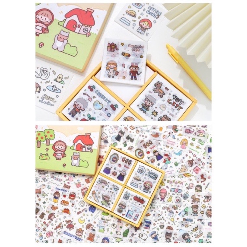 sticker aesthetic - diy project sticker set box multi surface cute stickers korea style stickers tempelan diy