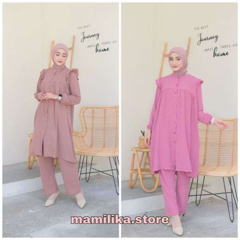 NADINE SET TUNIK | SET TUNIK CRINCLE AIRFLOW | SET TUNIK