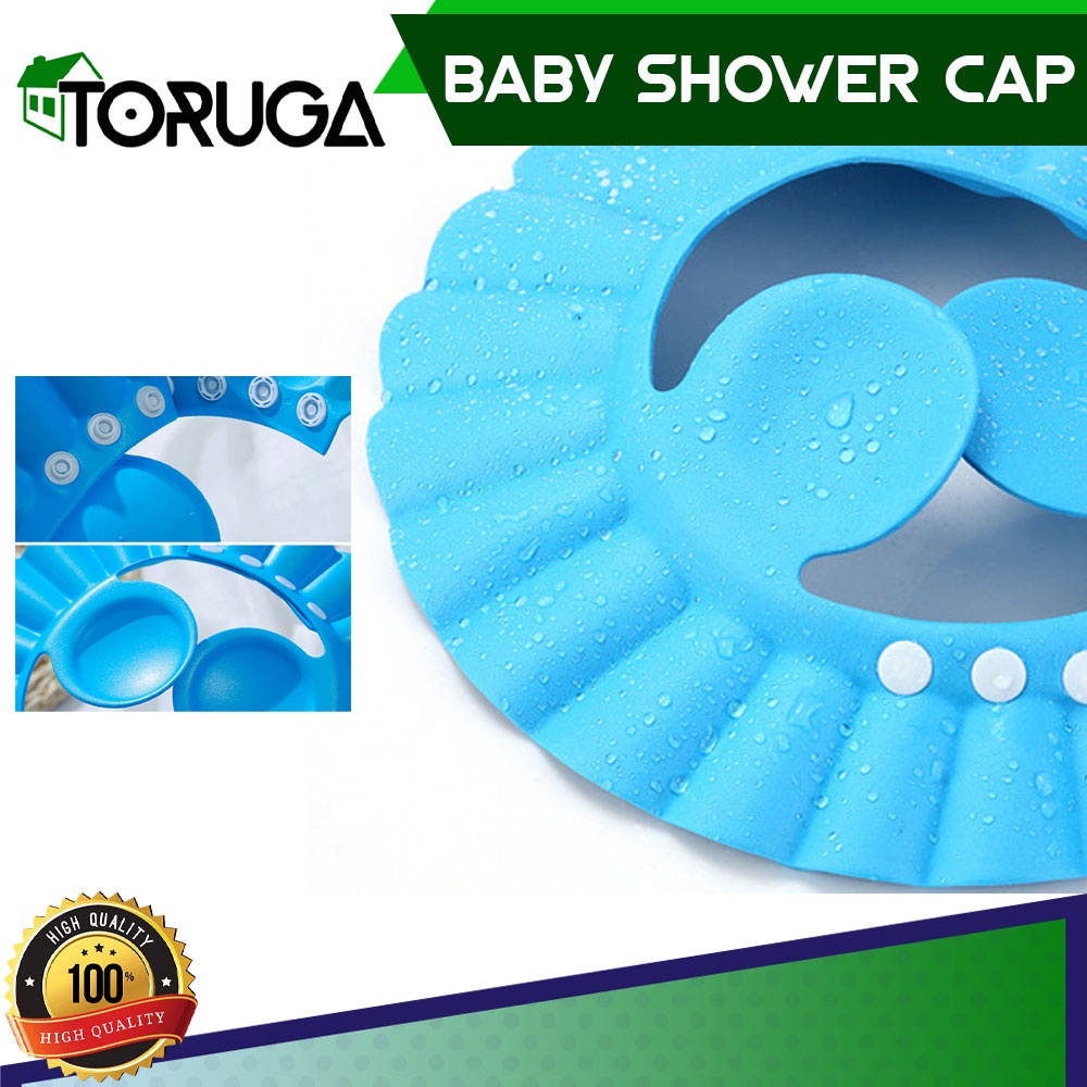 Baby Shower Cap Topi Keramas Anak Bayi Mandi Penutup Pelindung Telinga Mata Shower Hat