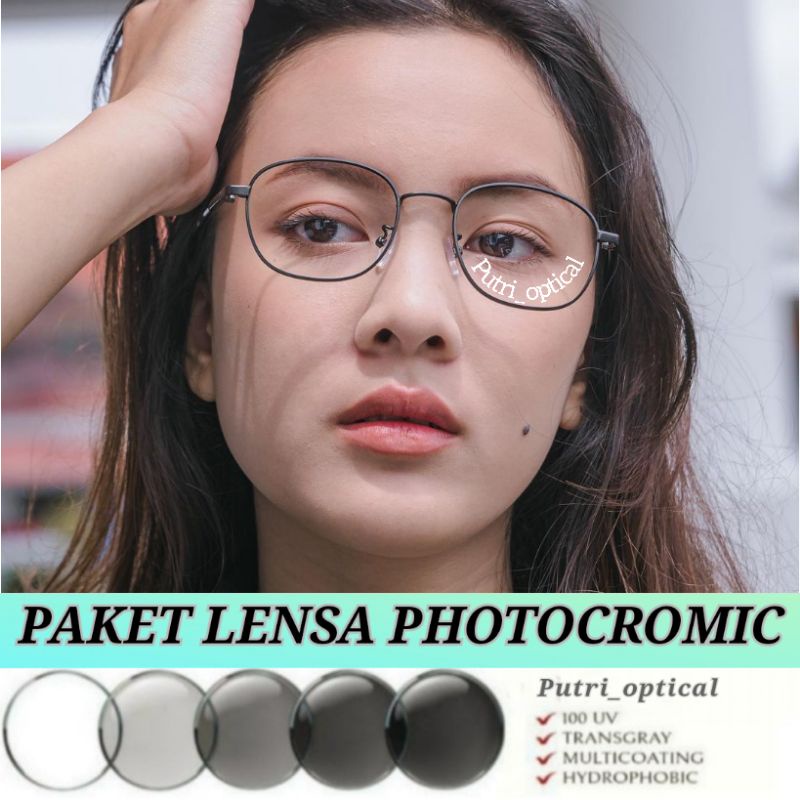 Frame korea 38059 | kacamata photocromic | kacamata minus anti radiasi (paket frame+lensa) Lensa blu