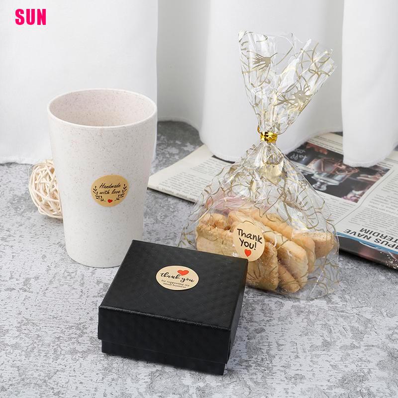500 Pcs Stiker Label Bulat Tulisan Thank You