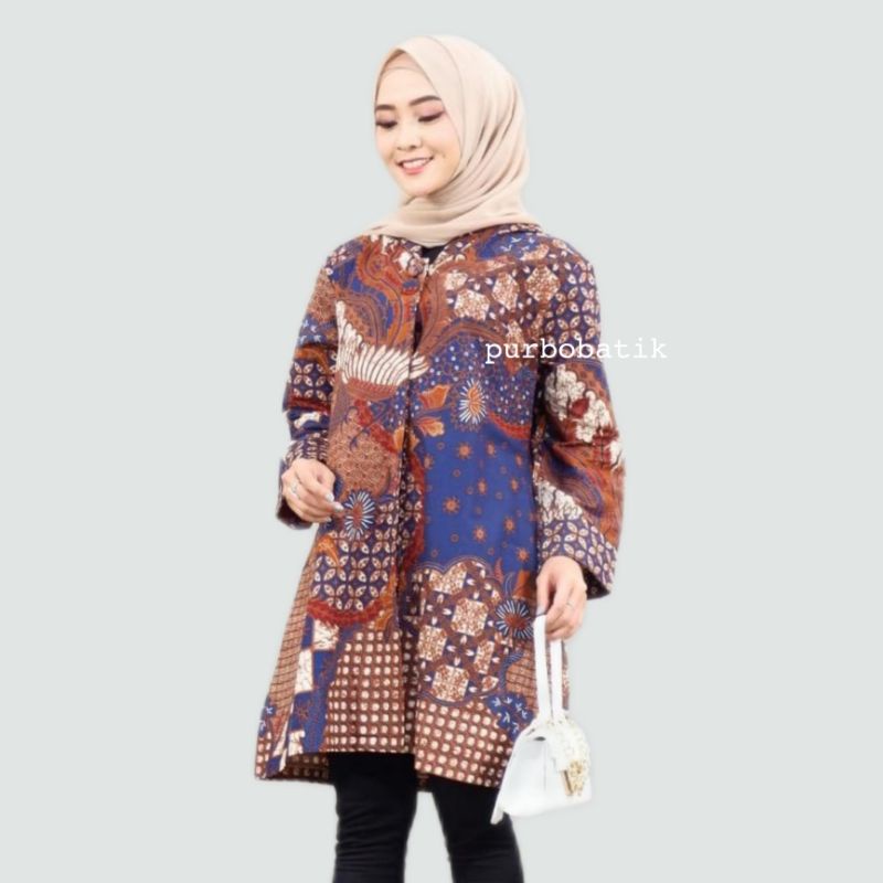 ATASAN WANITA TUNIK BATIK KENCANA UNGU