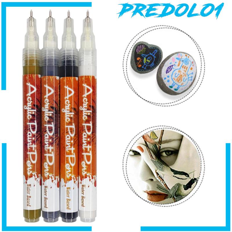 (Predolo1) Spidol Akrilik 0.5mm 4 Warna Untuk Menulis / Scrapbook