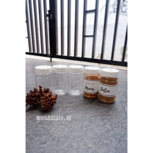 Toples tempat bumbu estetik Kapsul 100 ml free label dan sendok
