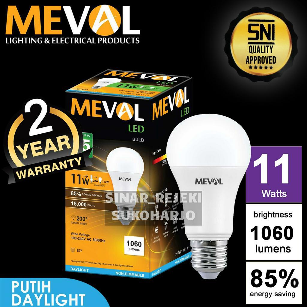 Meval Lampu LED Bulb 11W - Putih