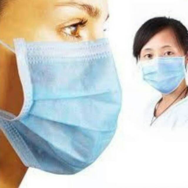 Masker Dokter tali karet anti asap debu bakteri