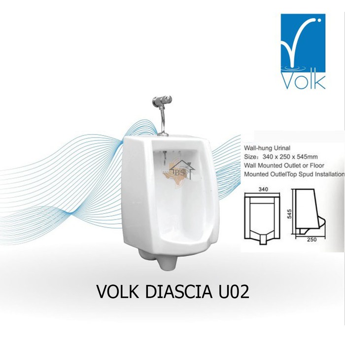 URINAL WC PRIA URINOIR KAMAR MANDI FULLSET PUSH KRAN VOLK DIASCIA U02