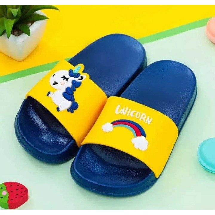 Sandal anak selop Karet Karakter Unicorn UNC-KN