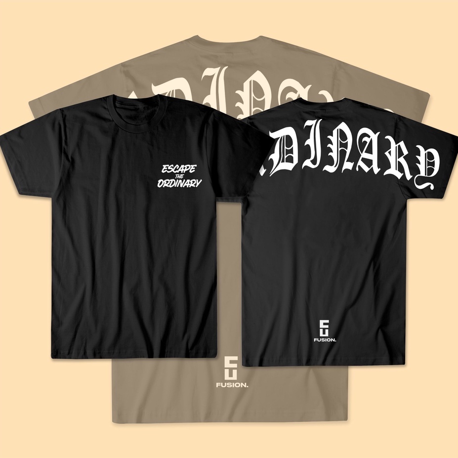 KAOS HITAM FUSION OVERSIZE ESCAPE THE ORDINARY - KAOS PRIA KAOS STEETWEAR KAOS AESTHETIC PAKAIAN ATA