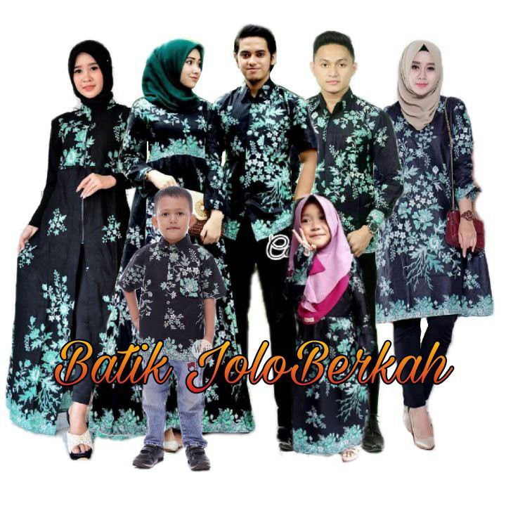 Distributor Promo Batik Couple Keluarga Sarimbit Sania Ruffle Batik Ori Ndoro Jowi Motif Cibulan Hijau mmRxBnltVN6JYRb