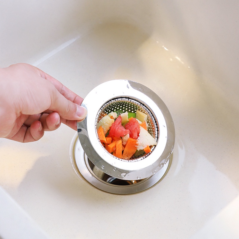Ready To Ship!! Owt Saringan Saluran Pembuangan Wastafel Dapur Bahan Stainless Steel