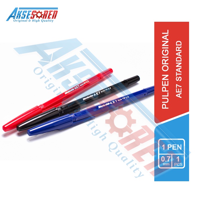 

Pulpen Standard [AE7 0.5/1 pcs] / Ballpoint Pena Pen Tinta Hitam Merah Biru