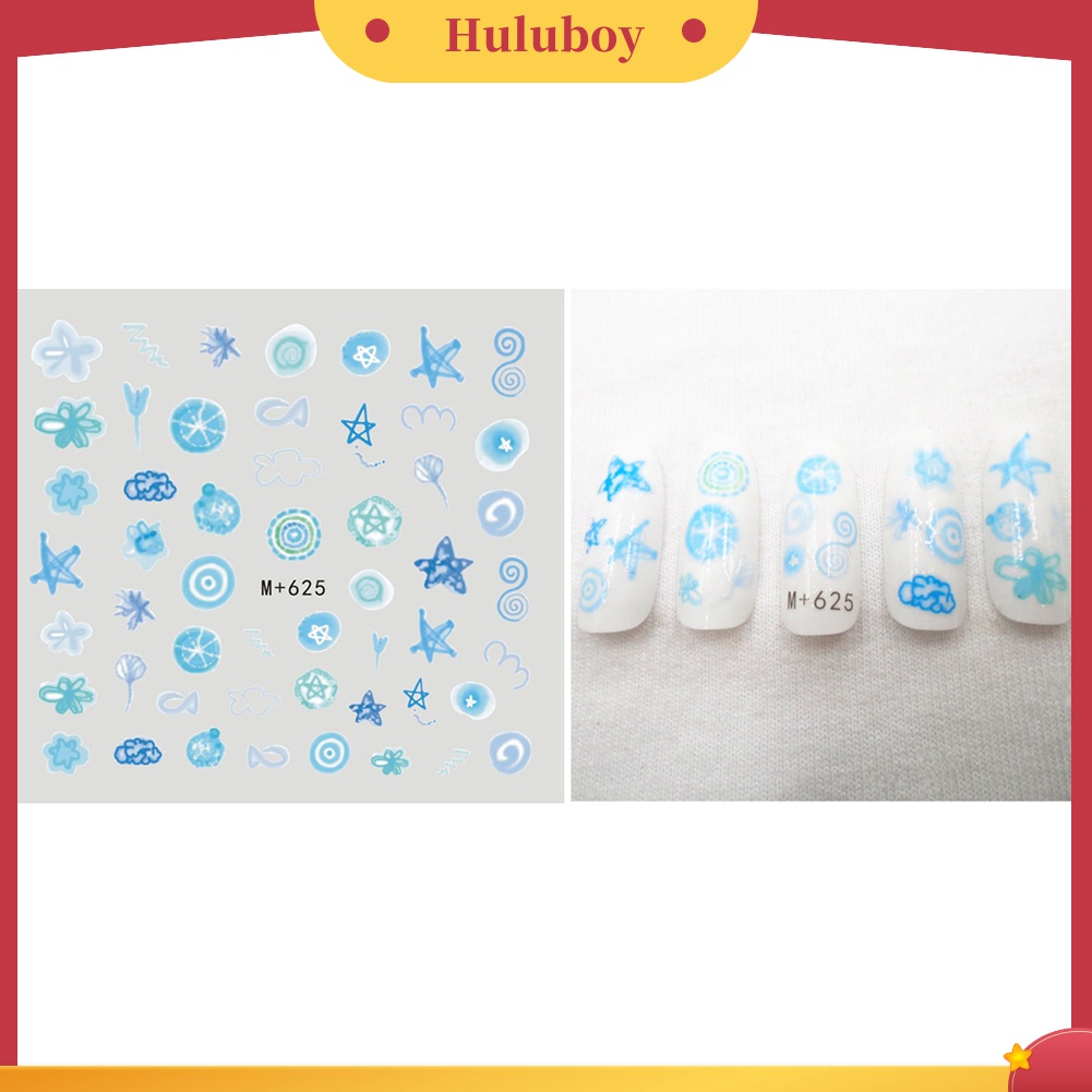 Huluboy Huluboy♡ Stiker Kuku Transfer Air Motif Hewan / Hati / Bintang / Bunga / Lebah Untuk Dekorasi Nail Art