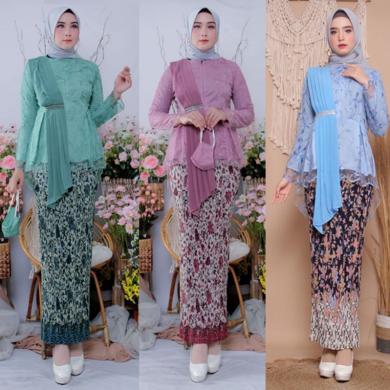 AURORA SELENDANG TILLE BORDIR ~ SETELAN KEBAYA MODERN ~ KEBAYA TILLE WISUDA ~ KEBAYA KEKINIAN