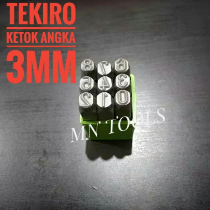 TEKIRO 3 MM SET 9 PCS - ALAT KETOK ANGKA NOMOR MESIN