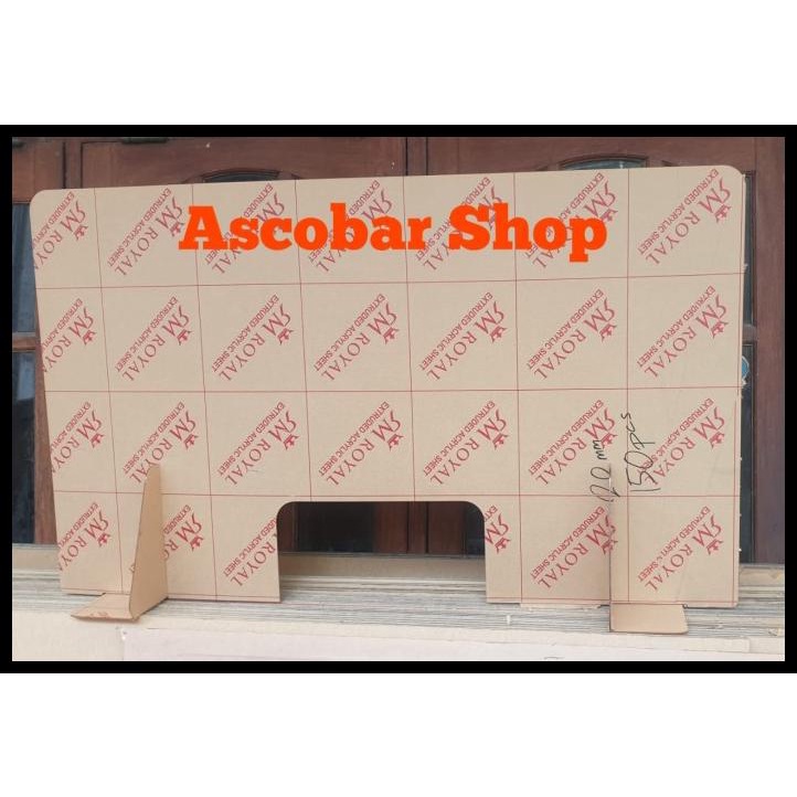 

Sekat Acrylic 2Mm 120X60Cm Meja Teller Kasir Partisi Pembatas Bisa Lem