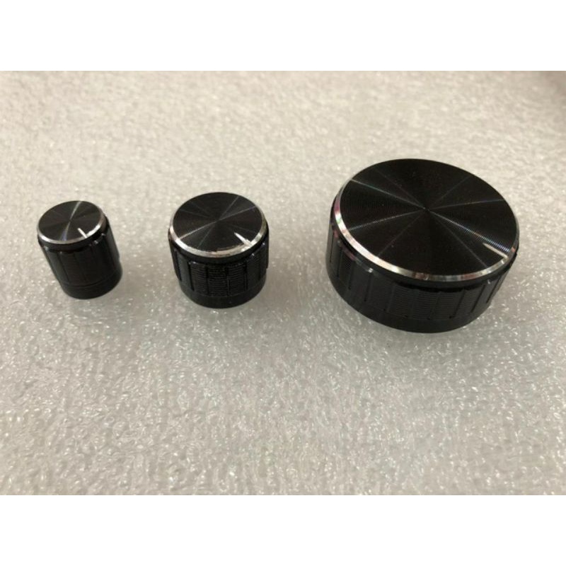 Knop Potensio Alumunium hitam 14mm