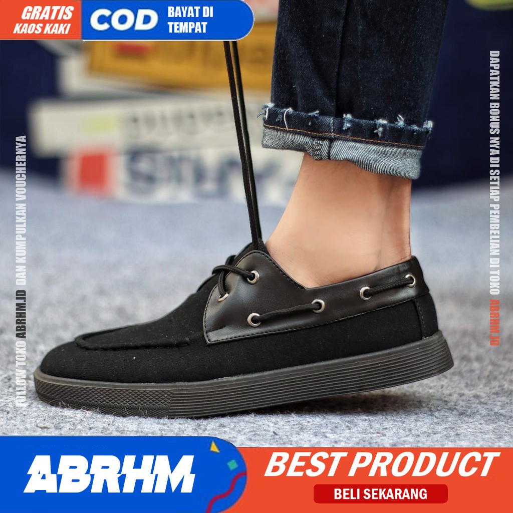 ABRHM X ZAPATO Sepatu kasual Pria loafers Sepatu casual pria cowok keren termurah pria Sepatu Kerja Kantor Semi Formal Kuliah Kondangan Gaya keren Kekinian Murah Terlaris