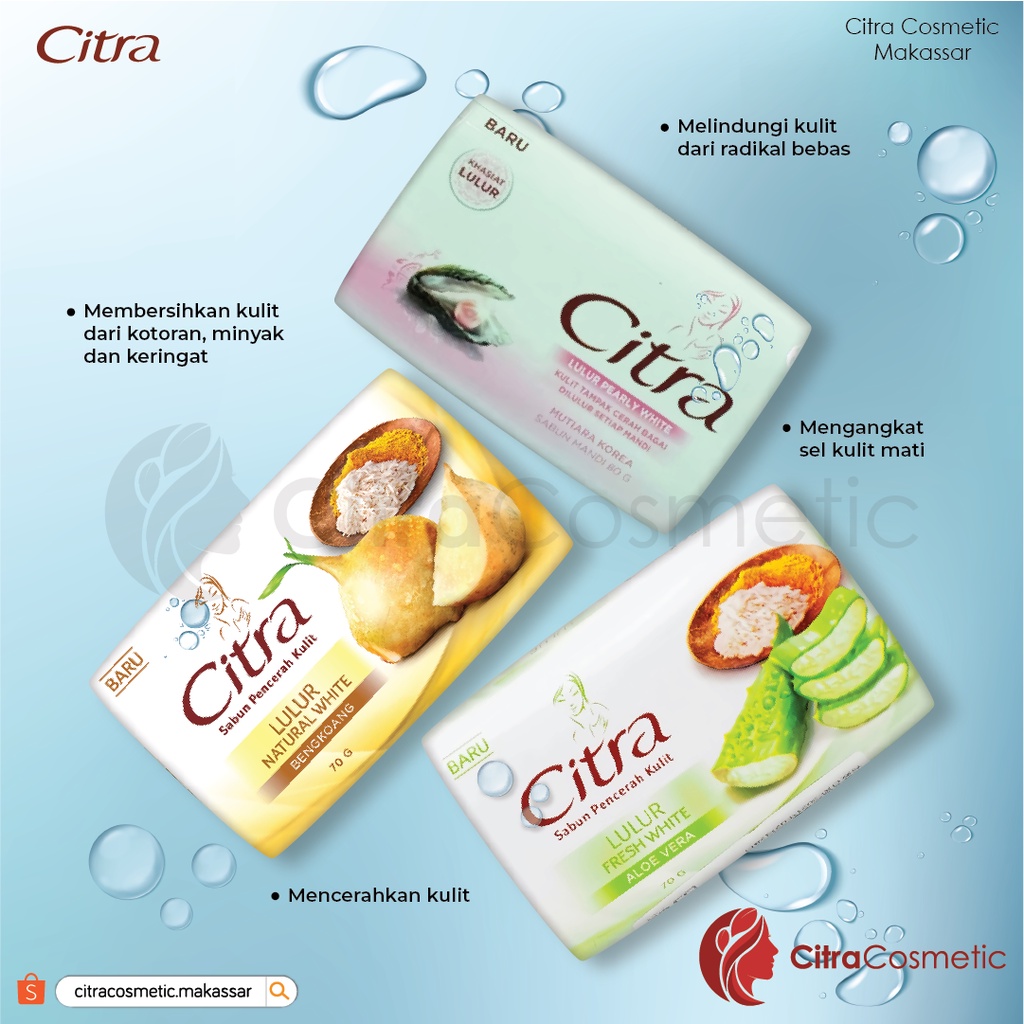 Citra Toilet Soap Series 70G Bengkoang | Aloevera | Pearly